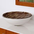 thumbnail image 2 of Elite Hand Painted Stirring Coffee Mix Pattern Tempered Glass Bathroom Vessel Sink with Gold Pop-up Drain and Mounting Ring - 1401+P01008G, 2 of 5