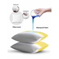 thumbnail image 6 of 1 Pack Outdoor Throw Pillow, Yellow White Grey Ombre Waterproof Pillow with Insert Included, Modern Abstract Aesthetics Decorative Accent Cushion Sofa Pillows for Patio Porch, 16 x 16 In, 6 of 8
