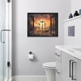 thumbnail image 2 of Christian Cross Decor Wall Art Farmhouse Crosses Pictures Wall Decor Canvas Painting Prints Artwork Framed for Church Bathroom Bedroom Kitchen16 x12, 2 of 6