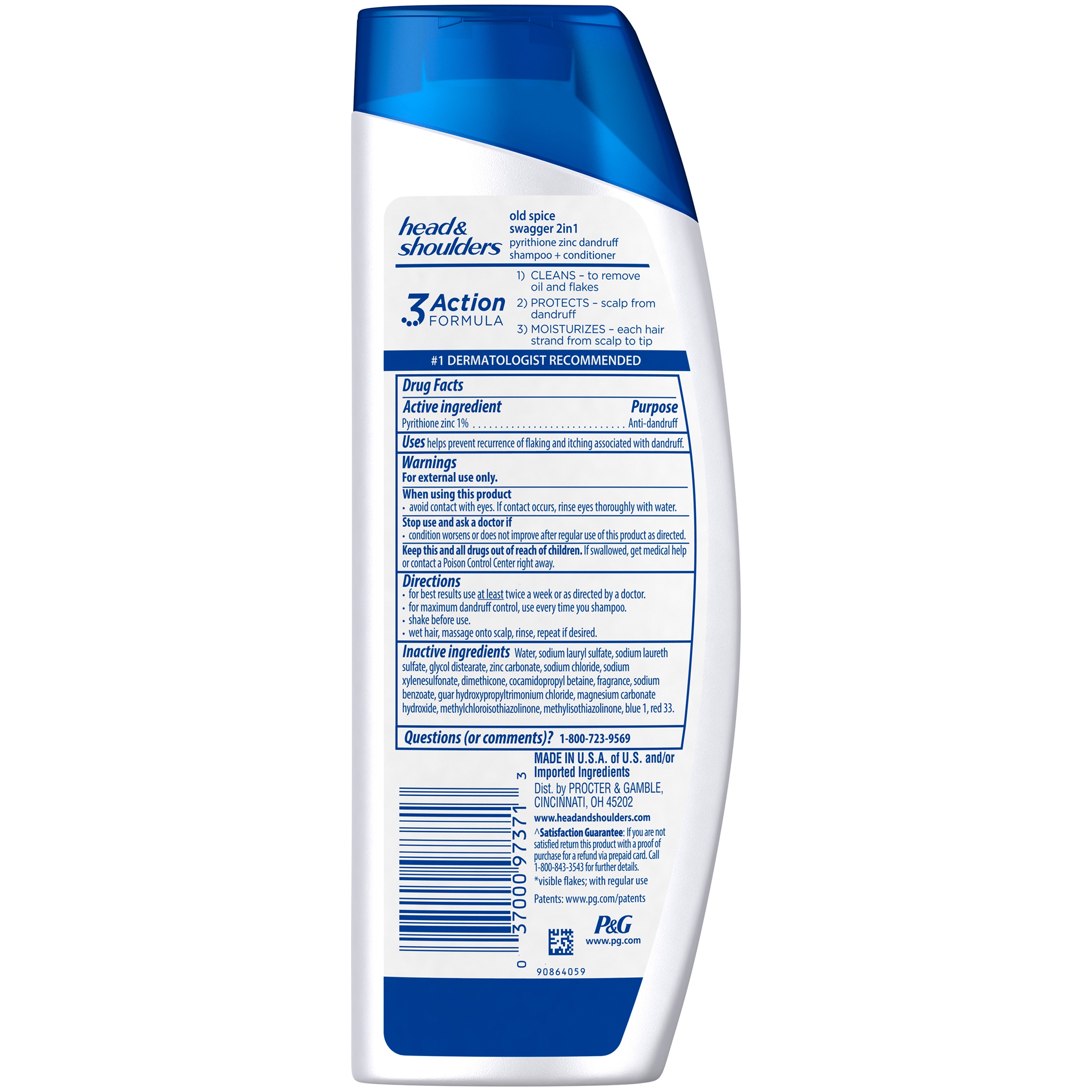 Head and Shoulders Old Spice Swagger 2-in-1 Anti-Dandruff Shampoo + Conditioner for Men 13.5 fl oz