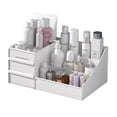thumbnail image 1 of Organizador de maquillaje, caja de almacenamiento de maquillaje, caja de maquillaje de plástico, caja de almacenamiento de joyas, caja de almacenamiento de maquillaje, caja de cosméticos de regalo con cajones (tamaño grande (blanco) - 35,5 x 22 x 16 cm) brillar Electrónica, 1 of 5