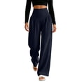 thumbnail image 2 of Sokhug High Waist Wide Leg Jogger Pants for Women Elastic V‑Shaped Waistband Loose Casual Trousers with Side Pockets Yoga Sport Lounge Daily Wear, 2 of 8