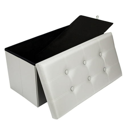 UBesGoo Storage Ottoman Leather Folding Toy Box Chest Footstool Bench Pouffe Lounge Seat