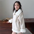 thumbnail image 7 of Gfyviroh Kids Girls Fleece Lined Jackets Trendy Zip Up Patchwork Jackets Casual Long Sleeve Turn-down Collar Coats,2-14 Y, 7 of 7