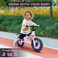 thumbnail image 3 of Toddler Balance Bicycle 12'' Kids Balance Bikes with Lighting up Wheels, Toddler Bikes for Boys Girls Age 2 to 5 (No Bike Pedal), Pink, 3 of 8