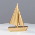 thumbnail image 4 of Figura de velero nórdico, modelo de velero artesanal, adorno, estatua de velero Dorado, 4 of 9
