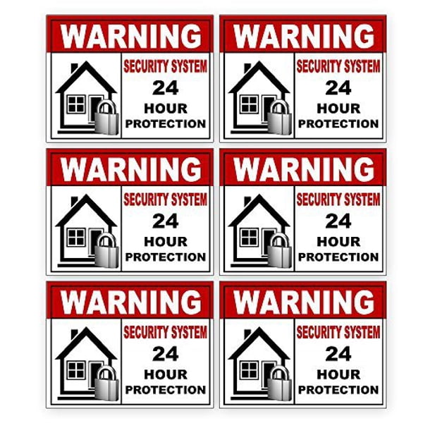 6 Warning Video Surveillance Security Alarm System Sticker Sign Indoor Outdoor by Business Basics