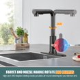 thumbnail image 4 of Kitchen Faucets, Matte Kitchen Faucet with Pull Down Sprayer and Deck Plate, Stainless Steel Commercial Utility Kitchen Faucets for Sink Hole for Bar Rv Camper Laundry Outdoor Farmhouse, 4 of 9