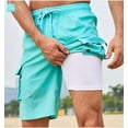 thumbnail image 5 of Men's Swim Trunks with Compression Liner Quick Dry Board Shorts Swimsuit Swimwear for Men with Velcro Pockets, 5 of 5