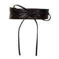 thumbnail image 3 of Pretina ancha Yinane de cuero negro para damas, 3 of 4