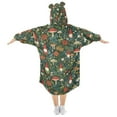 thumbnail image 2 of FORMRS Wearable Blanket Hoodie with Sleeves for Kids Cozy Flannel Sweatshirt, Forest Mushroom Pattern, 2 of 7