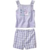 Disney - Newborn Girls' Marie Embroidered Shirt and Plaid Shorts, 2-Piece Set