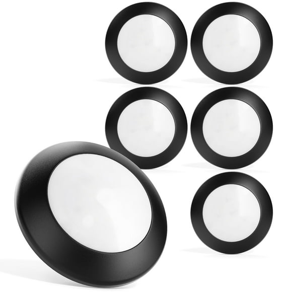 LUNABODE 6 Inch Dimmable LED Flush Mount Ceiling Light - (6 Pack) | 10.5W/85W Equivalent/5000K | Stylish LED Ceiling Light | Light Fixture for Kitchen/Garage/Bathroom | Bronze Trim | Bright White