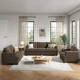 thumbnail image 4 of BLAZANT 84” Loveseat Sofa, High Resilience Loveseat Sofa, Linen Fabric 2 Seat Sofa Couch with Wooden Frame& Upholstered Cushion, Modern Deep Seat Sofa for Bedroom Office, 4 of 12