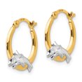 thumbnail image 2 of 14k Yellow Gold Sea Dolphin Ocean Fish Beach Nautical Hoop Earrings Animal Life, 2 of 7