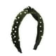 thumbnail image 1 of Accesorios para el cabello de terciopelo con perlas en nudo, 1 pieza, para mujeres, color verde, 1 of 5