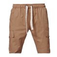 thumbnail image 5 of Outfmvch Cargo Pants For Men Mens Shorts Men'S Summer Casual Solid Shorts Drawstring Pocket Button Shorts Pants Long Johns For Men Khaki 3Xl, 5 of 8