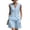 Light Blue, variant on JULMCOMO Cotton Linen Sets for Women 2 Piece Button Down Deep V Neck Summer Tank Tops Wide Leg Trendy Shorts Matching Sets with Pockets Light Blue M