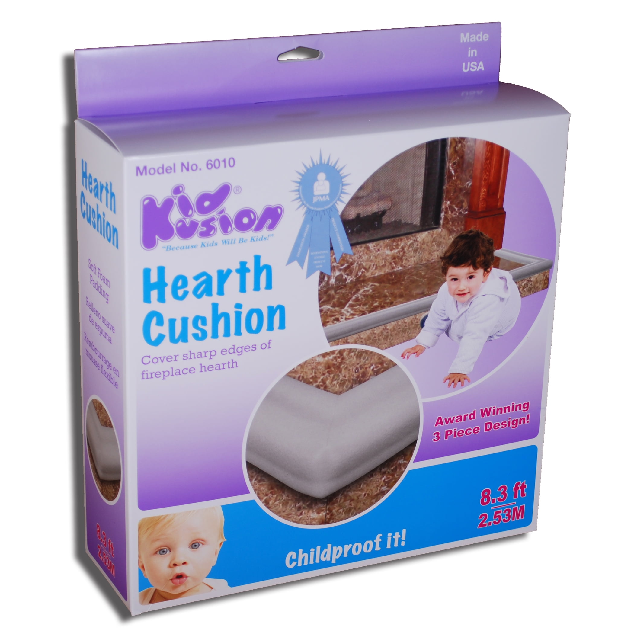 KidKusion Foam Rubber Hearth Guard for Fireplace Hearth, 1 CT, 8.83 ft, Taupe, Toddler