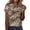Khaki, variant on Shirts For Women Tees Tops Leopard Print Short Sleeve Crewneck Casual Basic Slim Undershirts Beige