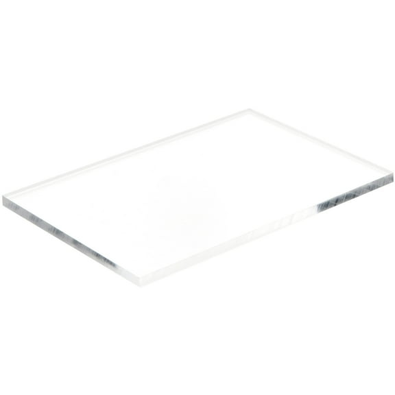 Plymor Clear Acrylic Rectangular Polished Edge Display Base, 6" W x 4" D x 0.25" H, Pack of 2