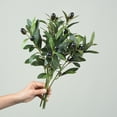 thumbnail image 2 of opvise 1 Branch Artificial Plant with Fake Fruit Realistic Looking 4 Forks Design Simulation Olive Branch Mother's Day Decoration Green, 2 of 7