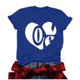 thumbnail image 2 of Meichang Valentines Day Tee-Shirt Femme Imprimé Cœur Mignon Col Rond Manches Courtes Vacances T-Shirts Valentines Day, 2 of 4
