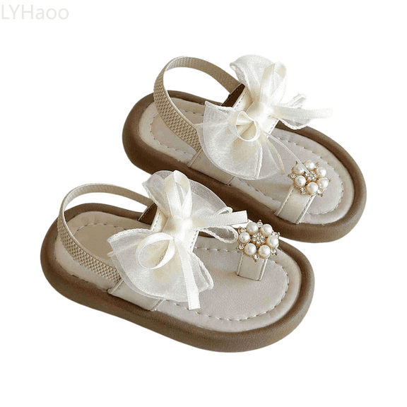 LYHaoo Girls Sandals Girls Sandals For Toddler Kids Soft Comfortable Summer Beach Shoes With Bowknot Design Casual Outdoor Walking Footwear For Little Girls Sizes 6 Toddlers(12-18 Months)