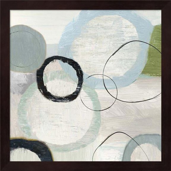 Metaverse R949220-0120000-AEAAAADAN4 13.25 x 13.25 in. Blue Circles I Framed Wall Art by Tom Reeves