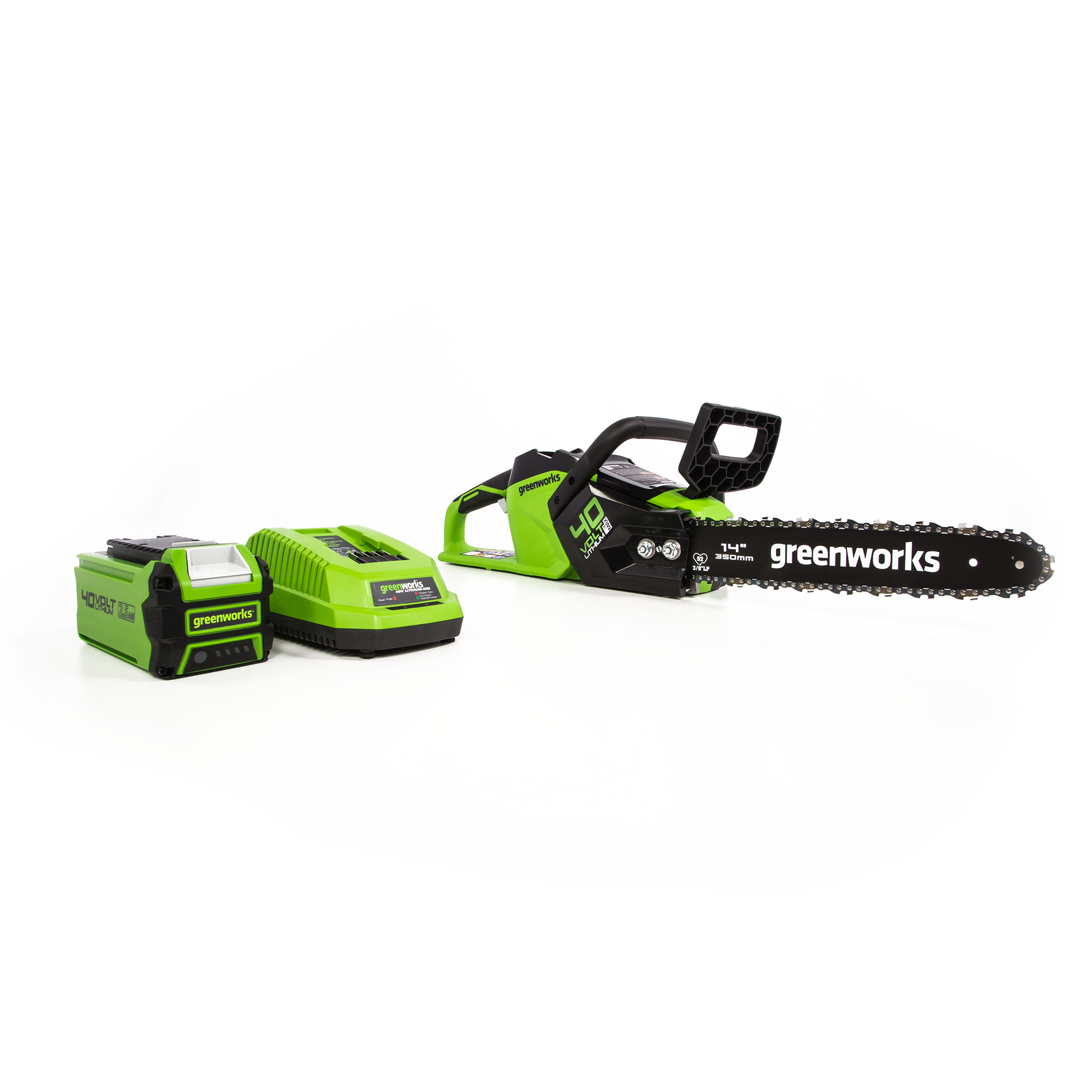 Greenworks 40V 14″ Brushless Chainsaw with 2.5Ah Battery and Charger