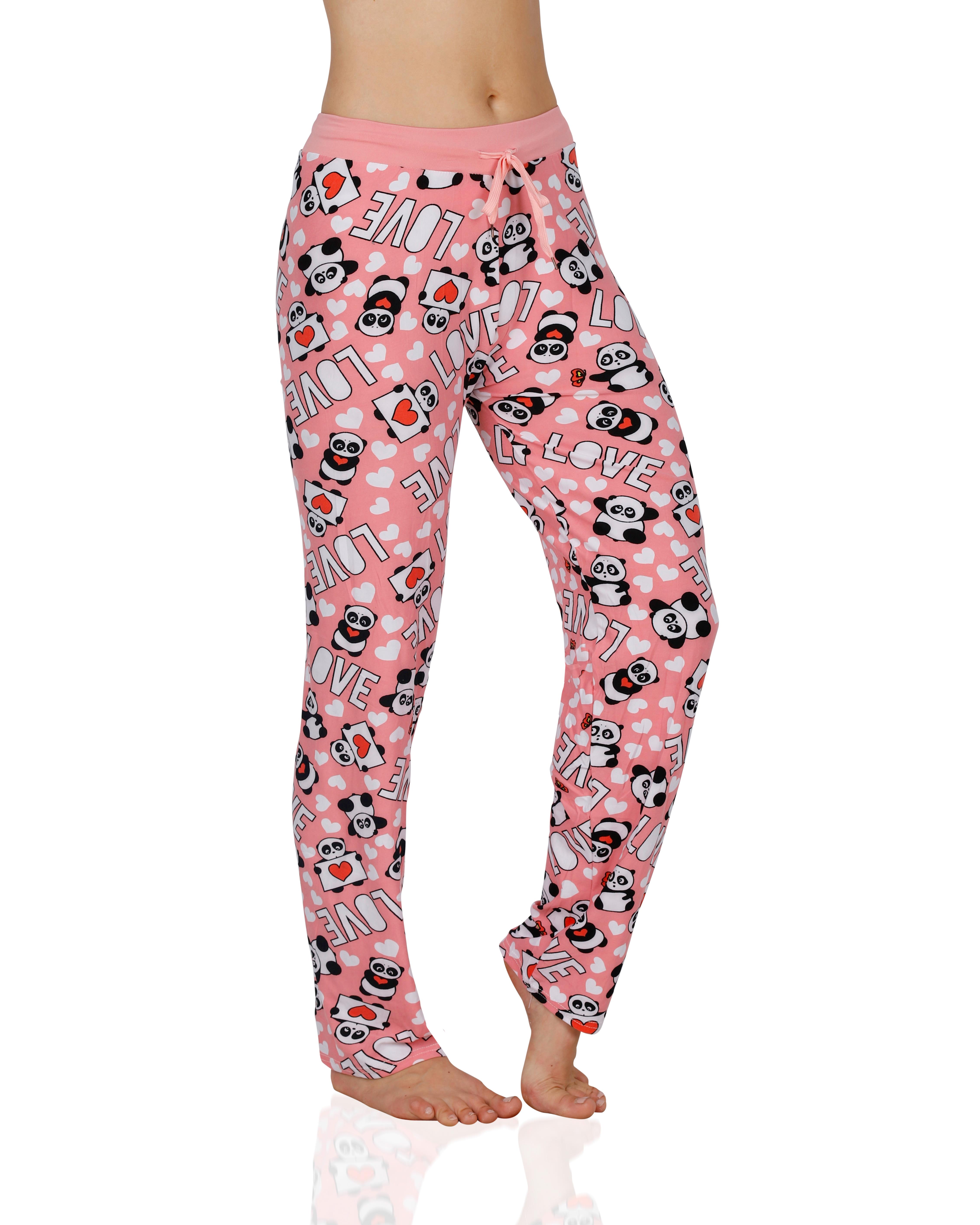 Victorias Collection Womens Pajama Pants Lounge Sleepwear, Panda Love