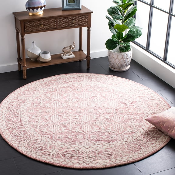 Safavieh Metro Lorenzo Medallion Area Rug, Dark Pink/Ivory, 6' x 6' Round