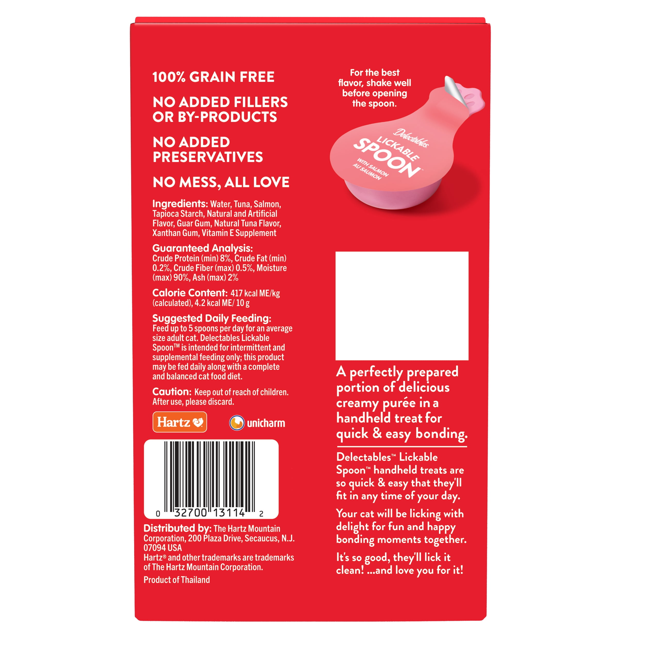 Hartz Delectables Lickable Spoon, Interactive Lickable Cat Treats for Quick & Easy Bonding, Salmon 32ct
