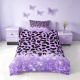 thumbnail image 2 of Homewish Purple Cheetah Print Twin Duvet Cover for Girls, Princess Glitters Printed Twin Bedding, Black Reversible, 2 Pieces 1 Duvet Cover and 1 Pillowcase, 2 of 5