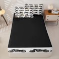thumbnail image 4 of Castle Fairy Realistic Motorcycle Zipper Full Size Comforter Sets with Fitted Sheet and 2 Pillowcases,Modern Bike Pattern Zipper Bedding Set,Black Orange,4pcs,Black Reversible, 4 of 6