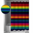 thumbnail image 3 of Small Stall Shower Curtain 36x72 Inch Narrow Half Size Rainbow Stripes Bath Curtains Bathroom Decor Mexico Colored Stripes Minimalist Waterproof Fabric Shower Curtain Set with Hooks 36 Inch, 3 of 6