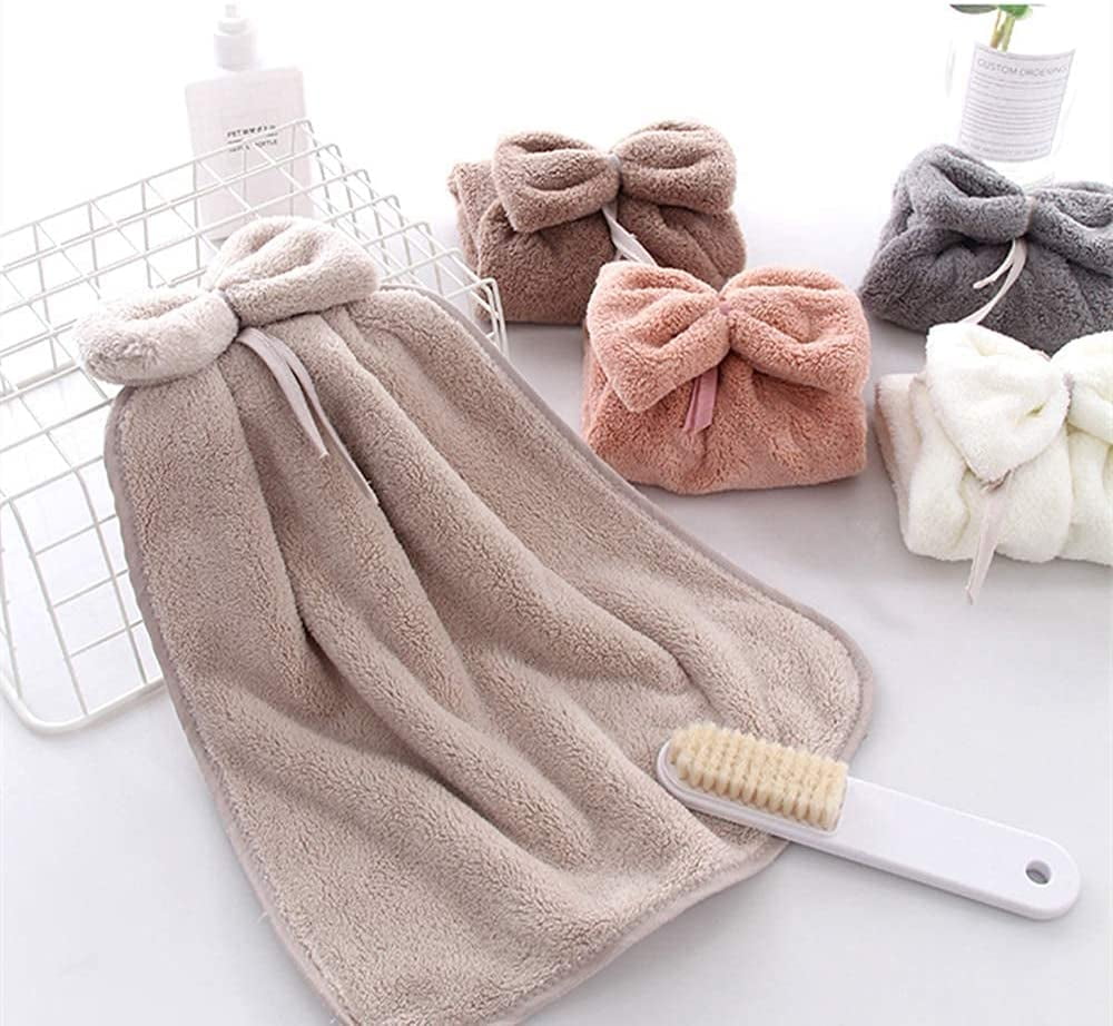 Windfall 5 Pack Hanging Hand Towels for Bathroom&Kitchen,Ultra Thick Hand Towel with Hanging Loop,Cute Child/Kids Microfiber Rabbit Hand Towels.Soft