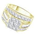thumbnail image 2 of AFFY (1.62 cttw) Round & Baguette Shape White Natural Diamond 3 Row Cluster Ring In 10k Yellow Gold Ring Size-13.5, 2 of 2