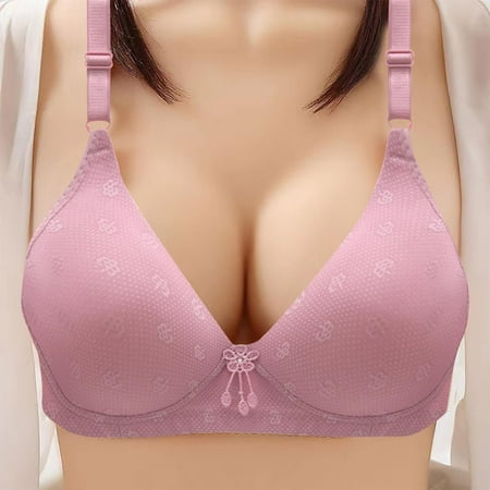 Clearance! Titcea Bras for Women Fashion Floral Print Push Up Gathered Together Lace Bra No Underwire Trendy Breathable Comfort Underwear  Gifts for Her
