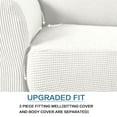 thumbnail image 4 of H.VERSAILTEX 2-Piece Jacquard Spandex Sofa Stretch Slipcover, Ivory, 4 of 6