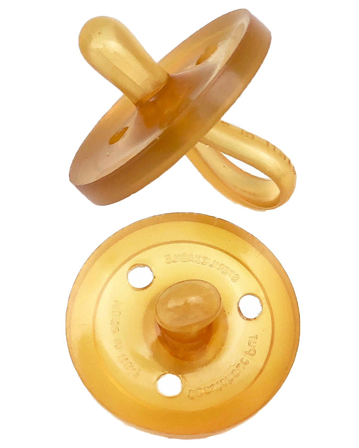 Shorter Nipple Pacifier Less Gagging Small/Newborn Natural Rubber