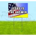 thumbnail image 1 of Jesus is The Answer (18" X 24") Yard Sign, Quantity Discounts, Multi-Packs, Includes Metal Step Stake, Bandit Sign, 1 of 4