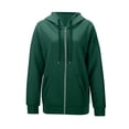 thumbnail image 3 of WTOBBY Women's Sports Hoodie Jacket Long Sleeve Zip Up Fleece Pullover Casual Athletic Outerwear with Front Pockets Performance Fabric Lightweight for Gym Running,Army Green L, 3 of 4