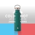 thumbnail image 6 of Elemental Classic Insulated Water Bottle, Leak Proof Thermos Water Bottle with Bamboo Lid and Metal Ring, Reusable Insulated Stainless Steel Water Bottle, 25oz - Forest Green, 6 of 8