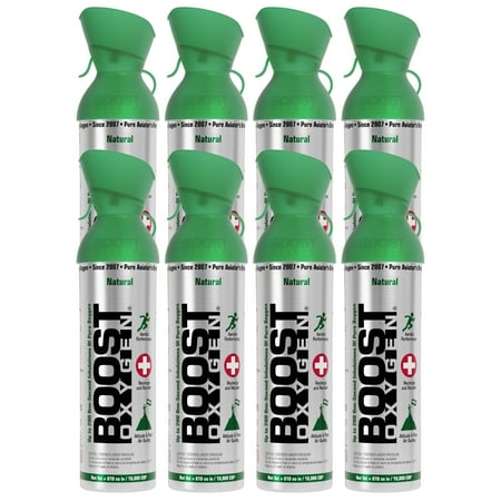(8 pack) Boost Oxygen Portable Canned Oxygen, Natural, 10L