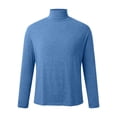 thumbnail image 5 of TOWED22 Men's Casual Cotton Mock Turtleneck Long Sleeve T-Shirts Solid Pullover Basic Lightweight Tee Tops(Light Blue,M), 5 of 5