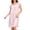 Beige, variant on Women's Lace Trim Satin Nightgown Short Sleeve Scoop Neck Mid-Length Silky Loose Fit Sleep Dress Red Free Size