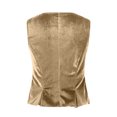 thumbnail image 5 of Womens Vintage Velvet Vest One Button V Neck Suit Waistcoat Dressy Lady Sleeveless Blazer Jacket, 5 of 6