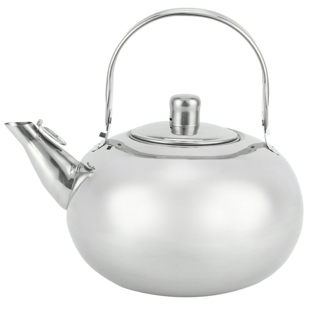 Outdoor 304 Stainless Steel Teapot Portable Water Tea Kettle With Leaf  Filter Handlesilver 18cm/7.1in