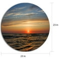 thumbnail image 5 of Designart 'Red Sunset with Dark Ocean Waves' Seascape Metal Circle Wall Art, 5 of 5